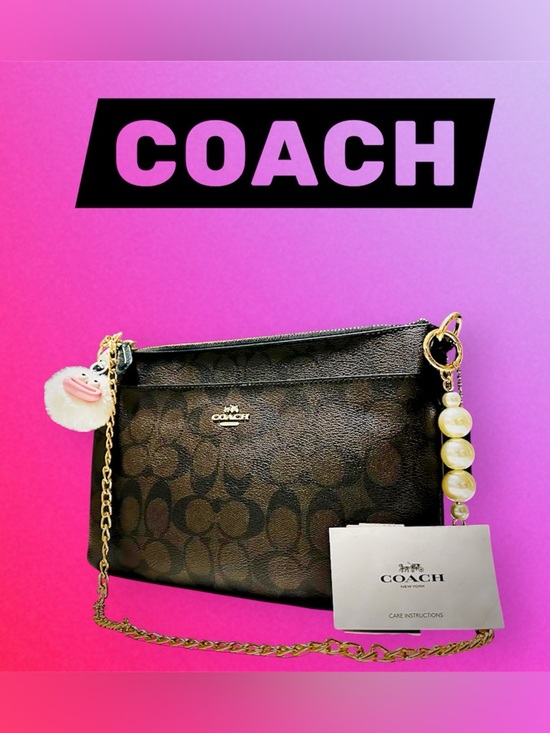 Coach Handbags - Rare Coach Y2K soho shoulder Bag Brown and Black Signature Pearl-Accent